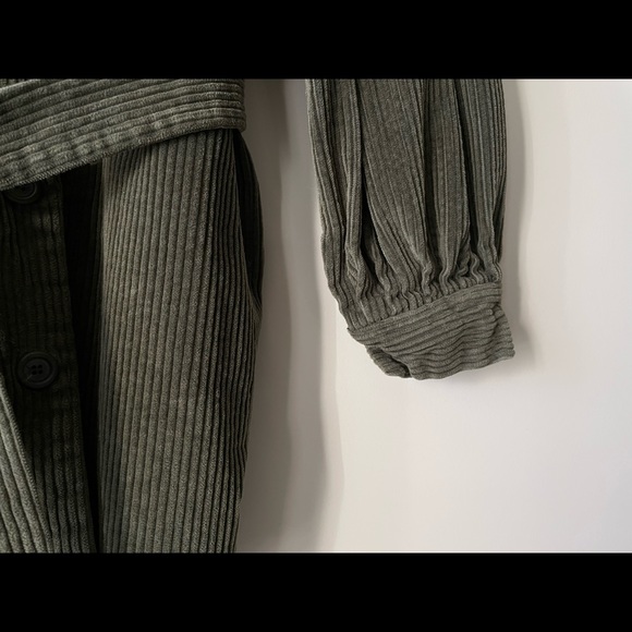 Pixie Market Olive Corduroy Belted Dress / Shirt - Picture 7 of 9